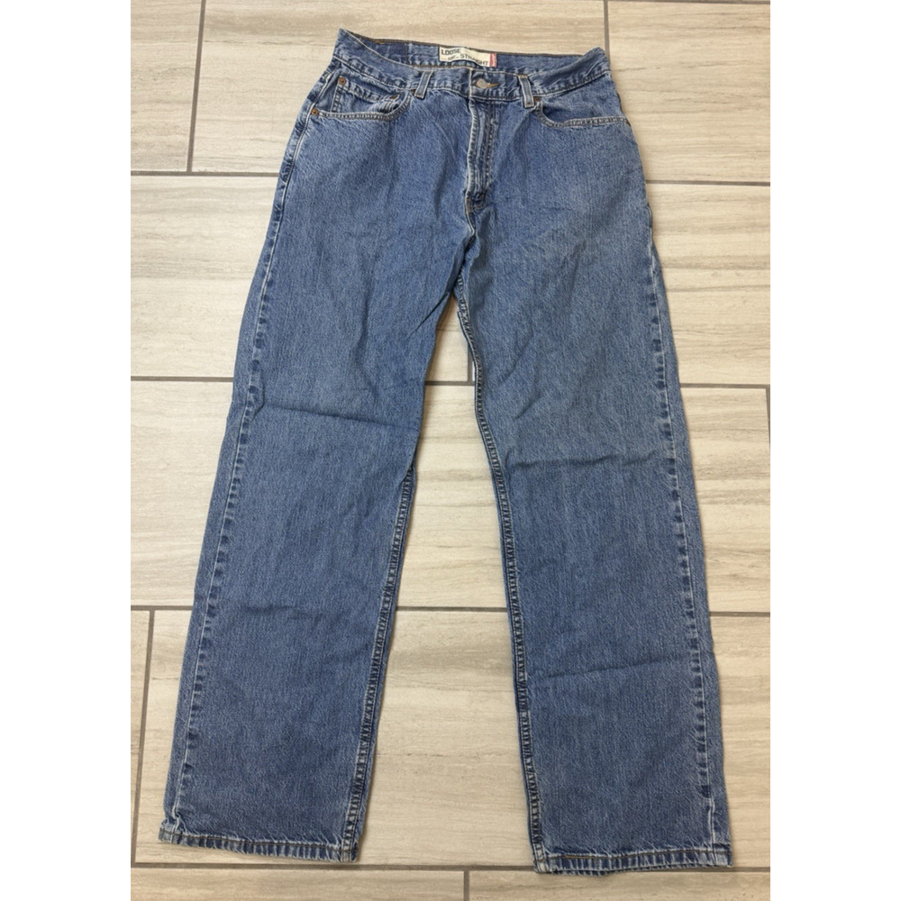 Vintage Levis 569 Jean Men 34x34 Baggy Loose Wide Leg Medium Wash Skater 90s Y2K